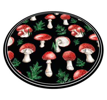 Mushroom forest motif nature vinyl rug - TenStickers