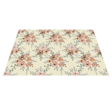 Beige nature floral vinyl rug - TenStickers