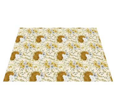 Botanical Leafy Design floral rug - TenStickers