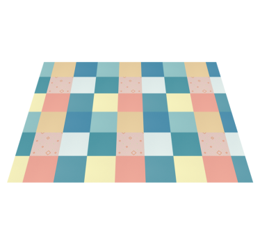 Geometric Pastel Checkerboard geometric vinyl rugs - TenStickers