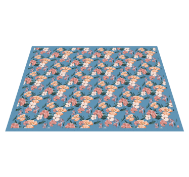 Floral Bloom Pattern flower vinyl rug - TenStickers