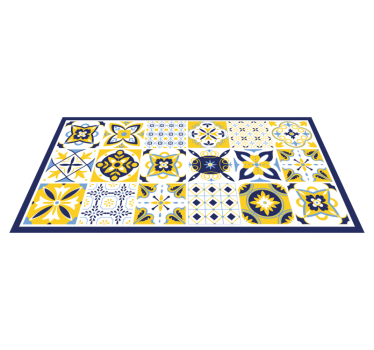 Blue Portuguese style tile mat - TenStickers