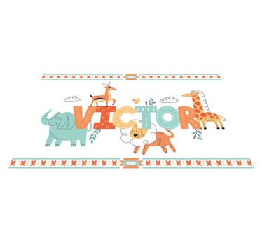 Personalized Safari Theme custom vinyl rug - TenStickers