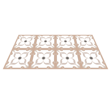 Minimalistic geometric flowers pattern tile mat - TenStickers