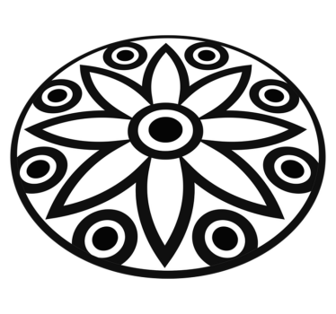 Circular Mandala Design geometric vinyl rug - TenStickers