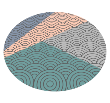 Scalloped Waves Pattern geometric vinyl rug - TenStickers