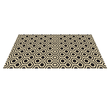 Geometric vinyl rug in geometric hexagonal pattern - TenStickers