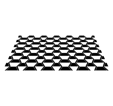 Geometric vinyl rug in black and white pattern - TenStickers