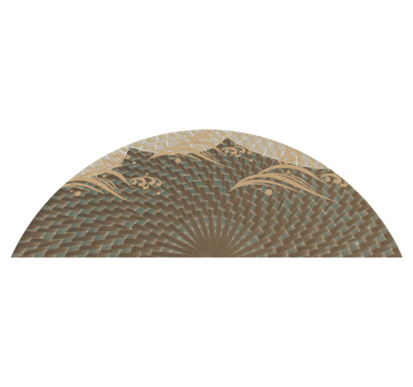 Japandi textured style living room vinyl rug - TenStickers