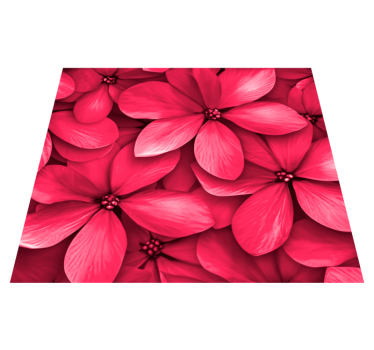 Red Digital Flowers hallway vinyl carpet - TenStickers
