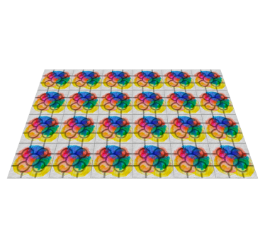 Colorful Bilbao street tiles vintage vinyl carpet - TenStickers