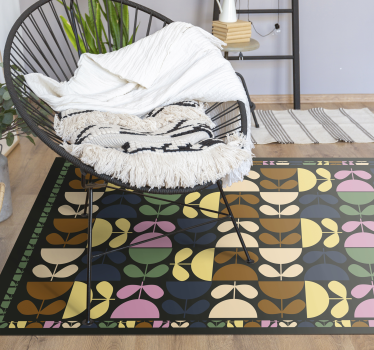 Colored cup flowers flower viuyl rug - TenStickers