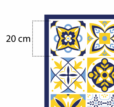 Blue Portuguese style tile mat - TenStickers