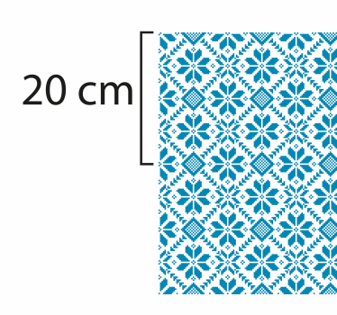 Blue and white floral mosaic mosaic vinyl flooring - TenStickers