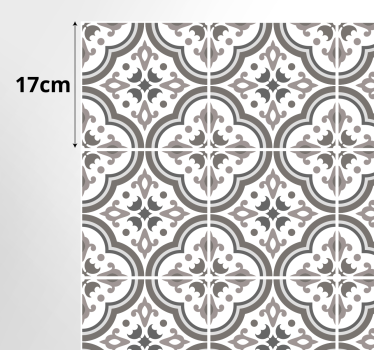 grey tiles and flowers tile mat - TenStickers