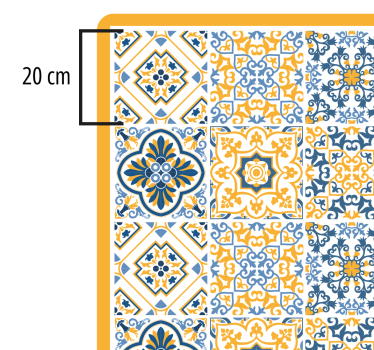 Colorful southern tiles pattern bathroom vinyl flooring - TenStickers