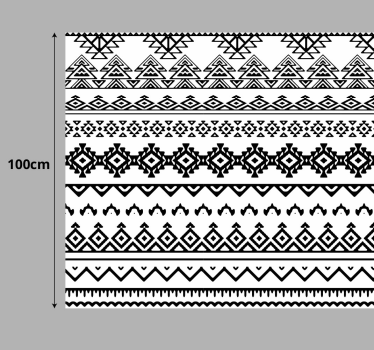 Ethnic black and white print geometric carpets - TenStickers