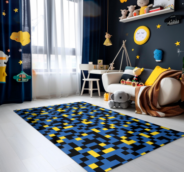 80's video games pattern retro rug - TenStickers