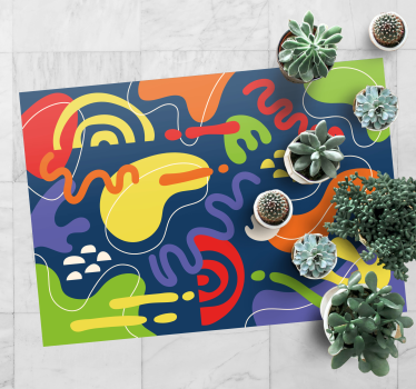 Abstract Colorful Shapes geometric vinyl rug - TenStickers