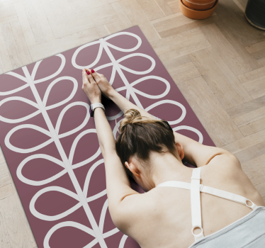 Abstract Leafy Pattern geometric vinyl rug - TenStickers