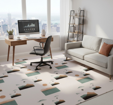 Abstract mountains office vinyl rug - TenStickers