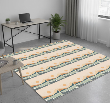 Abstract sunset mountains office vinyl rug - TenStickers