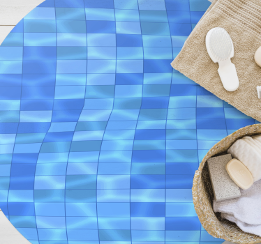 Aquatic Ripple tile vinyl rug - TenStickers