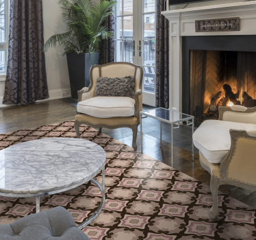 barroque tiles vintage vinyl rug - TenStickers