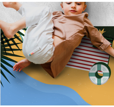 Beach Picnic Scene nature vinyl rug - TenStickers