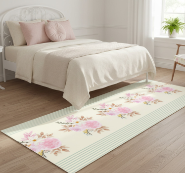 Bedroom vinyl rug in french provincial stripes - TenStickers