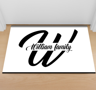 Big initial family name  entrance hall rug - TenStickers