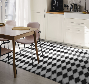 Black and white diamonds kitchen flooring - TenStickers