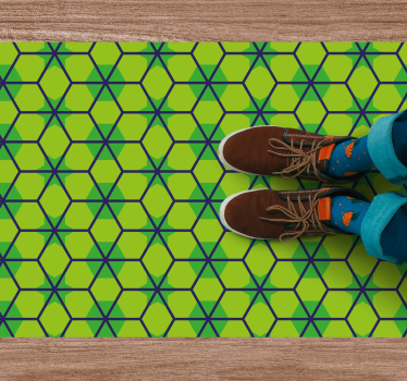 Blue and green tropical tiles pattern  bathroom vinyl flooring - TenStickers