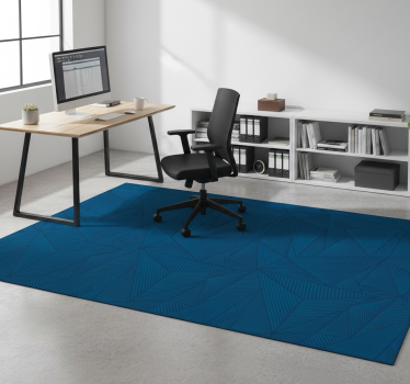 Blue geometric simple pattern office vinyl rug - TenStickers