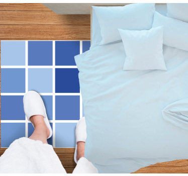Blue tones tiles floor mat - TenStickers