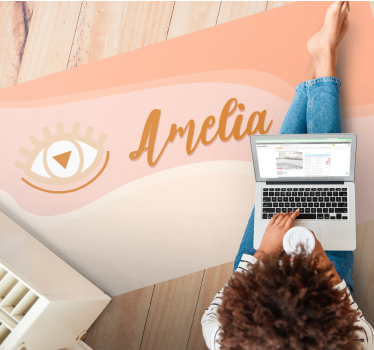 Personalized Eye Name Creation custom vinyl rug - TenStickers