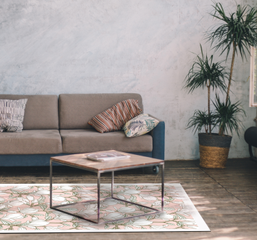 Botanical Artwork floral vinyl rug - TenStickers