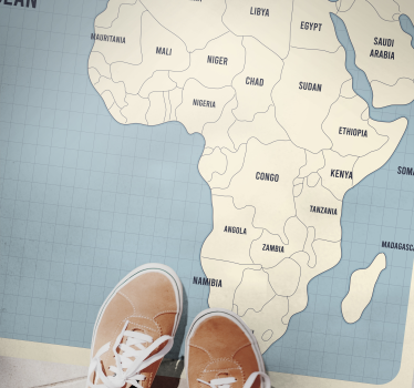 Cartographic Depiction world map vinyl rug - TenStickers