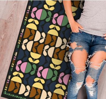 Colored cup flowers flower viuyl rug - TenStickers