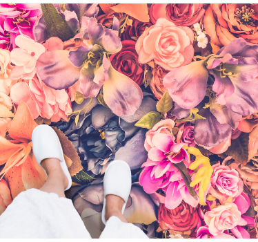 colorful flowers flower rug - TenStickers