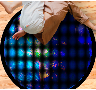 Disco earth ball world map vinyl rug - TenStickers