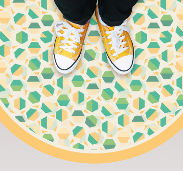 Colorful hexagon tiles pattern bathroom vinyl flooring - TenStickers