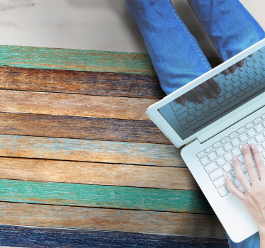 Colorful planks dock pattern texture rug - TenStickers