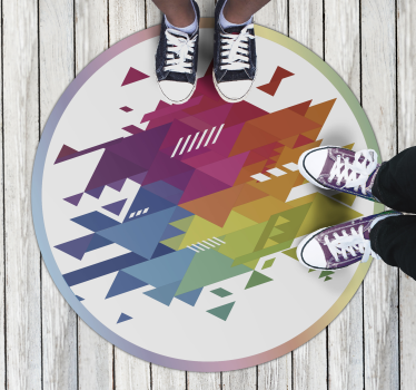 Colourful shapes geometric vinyl rug - TenStickers
