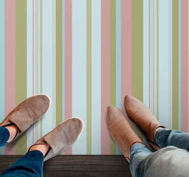 Colourful pastel pattern stripes vinyl rug - TenStickers