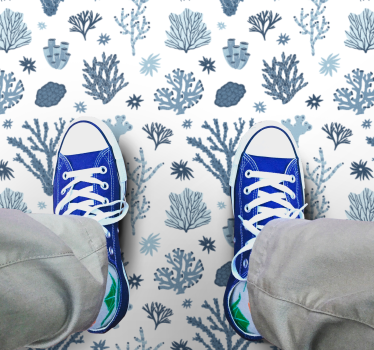 Coral Reef Pattern nature vinyl rug - TenStickers