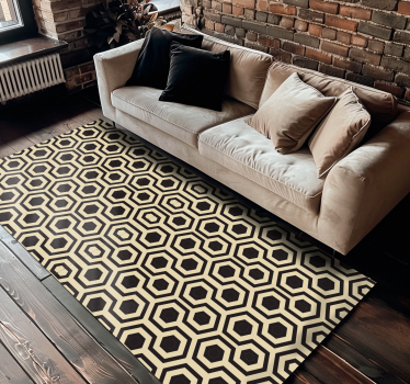 Geometric vinyl rug in geometric hexagonal pattern - TenStickers