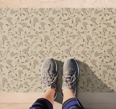 Delicate Floral Element floral vinyl rug - TenStickers