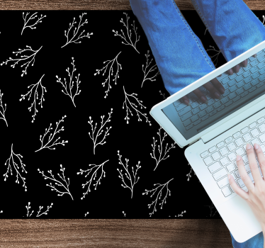 Delicate Branch Patterns nature vinyl rug - TenStickers