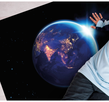 Earth Planet View world map vinyl rug - TenStickers